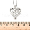Mother's Day Brass Micro Pave Clear Cubic Zirconia I Love You Mom Heart Pendant Necklaces for Women NJEW-C085-01D-P-3
