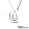Elegant Brass Micro Pave Clear Cubic Zirconia Hollow Teardrop Pendant Necklaces for Daily Wear LN6440-2-2