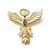 Brass Micro Pave Cubic Zirconia with Glass Pendants X-KK-U055-10G-02-1