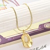 Shell Pearl Polygon Pendant Necklaces NJEW-K255-11G-3