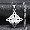304 Stainless Steel Trinity Knot Pendant Necklaces for Men Women NJEW-K283-36P-1