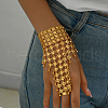 Vintage Luxury Hollow Flower Design Brass Finger Ring Bracelet for Women OT1437-1