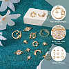 Kissitty 18Pcs 9 Style Brass Cubic Zirconia Universe Space Charms KK-KS0001-26-5