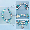 ARRICRAFT 4Pcs Alloy Tortoise Charm Double Layer Multi-strand Anklet AJEW-AR0001-67-3