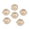 Brass Micro Pave Clear Cubic Zirconia Links Connectors KK-C100-42G-1