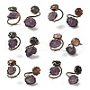 Natural Amethyst & Gemstone Rings RJEW-B122-04R-2