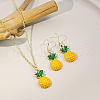 Pineapple Alloy Enamel Pendant Necklaces & Dangle Earrings Sets FS-WG014F7-01-1