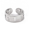 304 Stainless Steel Hollow Out Cross Open Cuff Ring for Women RJEW-C053-02P-2