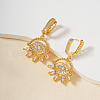 Fashionable Brass Clear Cubic Zirconia Eye Hoop Earrings SD8754-2-2