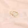 Fashionable Brass Cubic Zirconia Cuff Rings FS-WG4936F-09-1