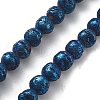 Electroplated Natural Lava Rock Beads Strands G-A251-D01-01E-2