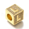 Brass Cubic Zirconia Beads KK-Q818-01L-G-2