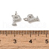Initial Letter Brass Micro Pave Cubic Zirconia Pendants ZIRC-F008-P-3