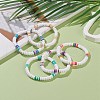 Handmade Polymer Clay Beaded Stretch Bracelets BJEW-JB05911-4