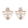 Brass Micro Pave Clear Cubic Zirconia Pendants KK-S359-130-RS-1