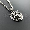 Stainless Steel Dragon Head Pendant Hip-hop Necklaces UU1756-2