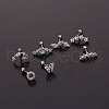 316L Surgical Stainless Steel Micro Pave Clear Cubic Zirconia Cartilage Earrings WG14BE9-19-2