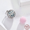 Anti-Tarnish Rhodium Plated 925 Sterling Silver European Dangle Charms STER-FF0013-03-6