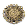 Tibetan Style Alloy Pendant Cabochon Settings PALLOY-P224-03AB-3