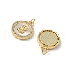 Brass Micro Pave Cubic Zirconia with Shell Pendants KK-Z115-06G-2