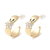Brass Micro Pave Clear Cubic Zirconia Stud Earrings EJEW-Z104-01G-2
