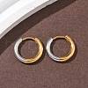 304 Stainless Steel Two Tone Hoop Earrings EJEW-P313-02A-G-1