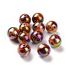 UV Plating Rainbow Iridescent Acrylic Beads PACR-H003-04-1