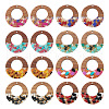 16Pcs 8 Colors Transparent Resin & Walnut Wood Pendants RESI-TA0001-96-2