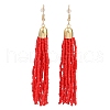 Boho Seed Bead Tassel Earrings EJEW-Z072-03A-2