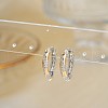 Fashionable Brass Clear Cubic Zirconia Hoop Earrings NY7693-1-2
