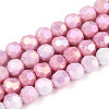 Electroplate Glass Beads Strands EGLA-T021-6mm-15-04-1