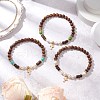 3Pcs 3 Colors 304 Stainless Steel Cross Charm Bracelets BJEW-JB11561-1