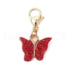 Glitter Butterfly Alloy Enamel Pendant Decorations HJEW-JM03118-4