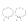 2Pcs Shell Pearl & Glass Round Beaded Bracelets BJEW-JB11857-2