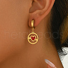 Stainless Steel Flat Round with Hollow Heart Hoop Earrings Daily Holiday Accessories OM1741-2-4