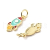 Brass Enamel Charms KK-L237-024G-01-2
