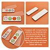   2Pcs 2 Styles 4/8 Slots Rectangle Wood Beads Display Case with Magnetic Lid ODIS-PH0001-73-4