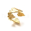 Leaf 201 Stainless Steel Open Cuff Ring for Women RJEW-A053-02E-G-2