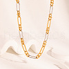 Stainless Steel Oval Link Chain Necklaces & Bracelets Set for Women GS2398-1-3