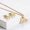 201 Stainless Steel Pendant Necklace & Stud Earring Sets FS-WGB816B-24-1