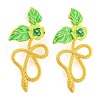 Saint Patrick's Day Theme Zinc Alloy Dangle Stud Earrings EJEW-Z030-02A-1