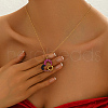 Stainless Steel Pave Cubic Zirconia Heart with Ring Pendant Necklaces for Women Daily Wear EU2740-4