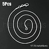 Brass Round Snake Chain Necklace with Lobster Claw Clasps MAK-YW0001-15B-1