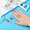 Vintage Adjustable Iron Finger Ring Components Alloy Cabochon Bezel Settings PALLOY-Q300-10AS-NR-2