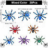 SUNNYCLUE 20Pcs Halloween Spider Glass Pendants FIND-SC0009-98-2