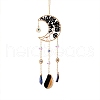 Moon and Devil Eye Wire Wrapped Hanging Ornaments PW-WGAF98E-01-1