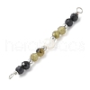 Faceted Round Natural Labradorite & Black Spinel & Potato Natural Cultured Freshwater Pearl Beaded Connector Charms PALLOY-JF03532-07-3