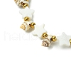 Freshwater Shell Braided Bead Bracelets for Women BJEW-JB11516-4
