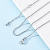 Brass Round Snake Chain Necklaces for Women NJEW-D302-15P-1
