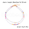 Summer Beach Natural Shell & Glass Seed Beaded Double Layer Necklaces for Women FS-WGF3BD7-08-2